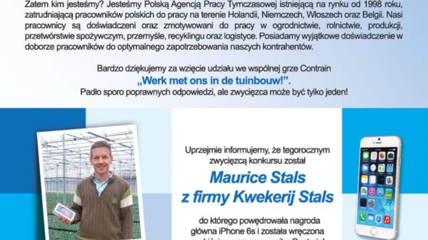 Rozstrzygnięcie konkursu „Pracuj z nami w ogrodnictwie”