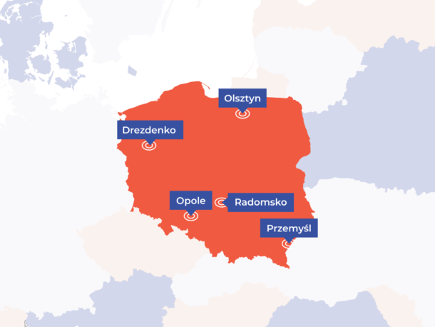 Przemyśl, Radomsko, Opole, Olsztyn, Drezdenko